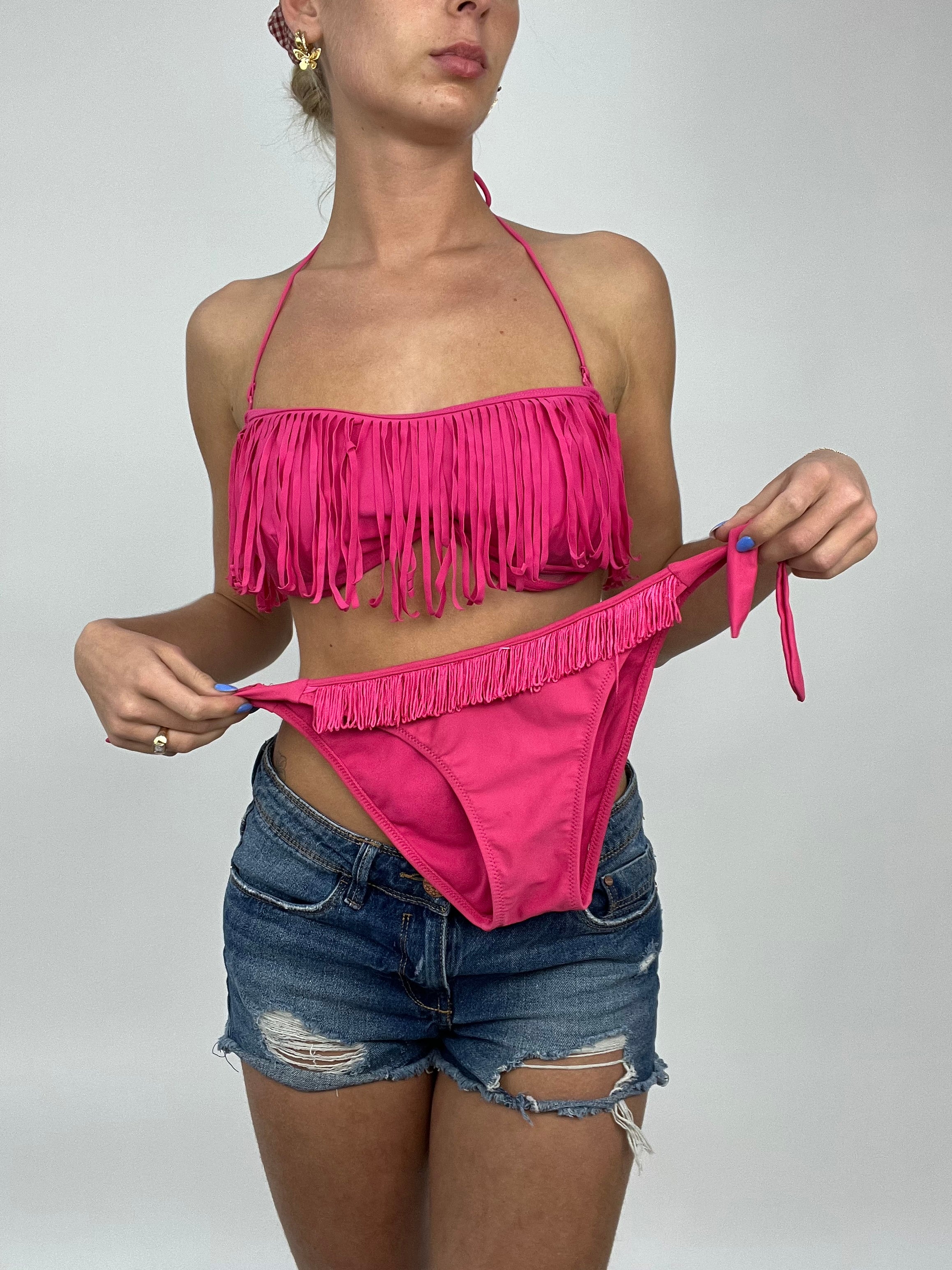 COCONUT GIRL DROP small pink bikini set with tassels remass