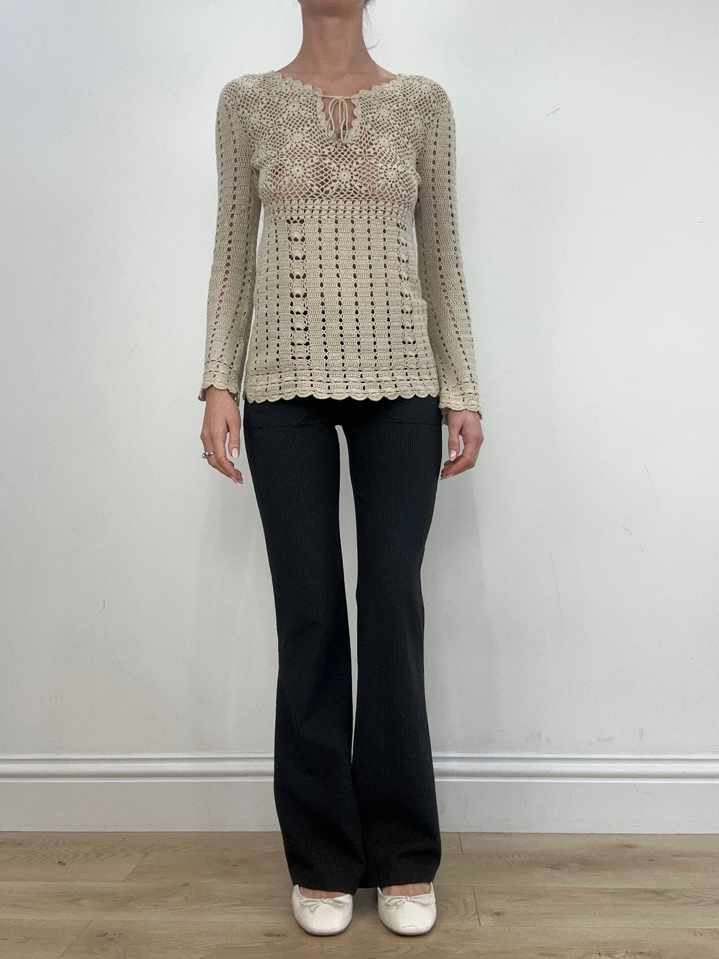 vintage edit six | small cream crochet jumper