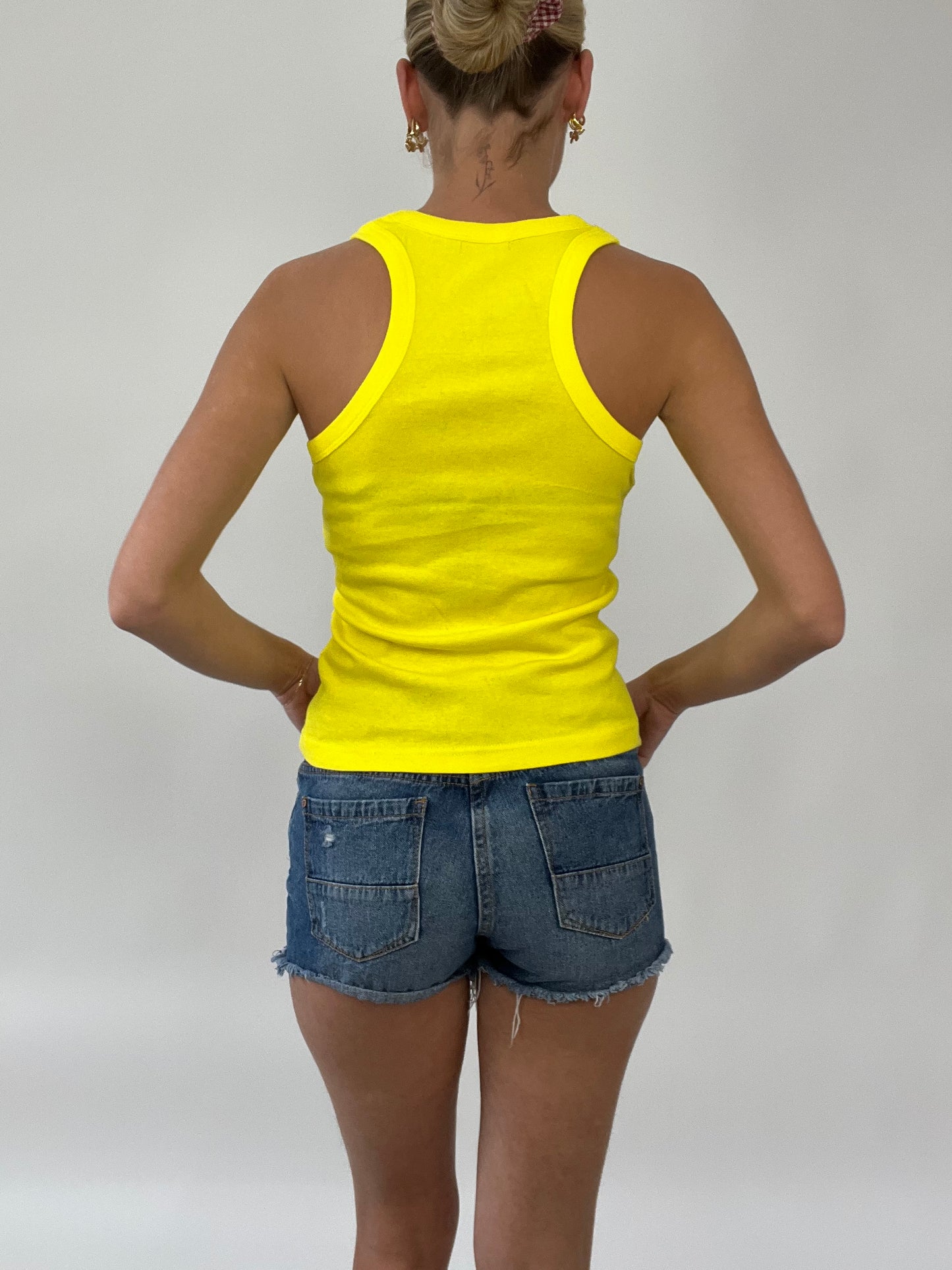 COCONUT GIRL DROP | small yellow racerback vest top