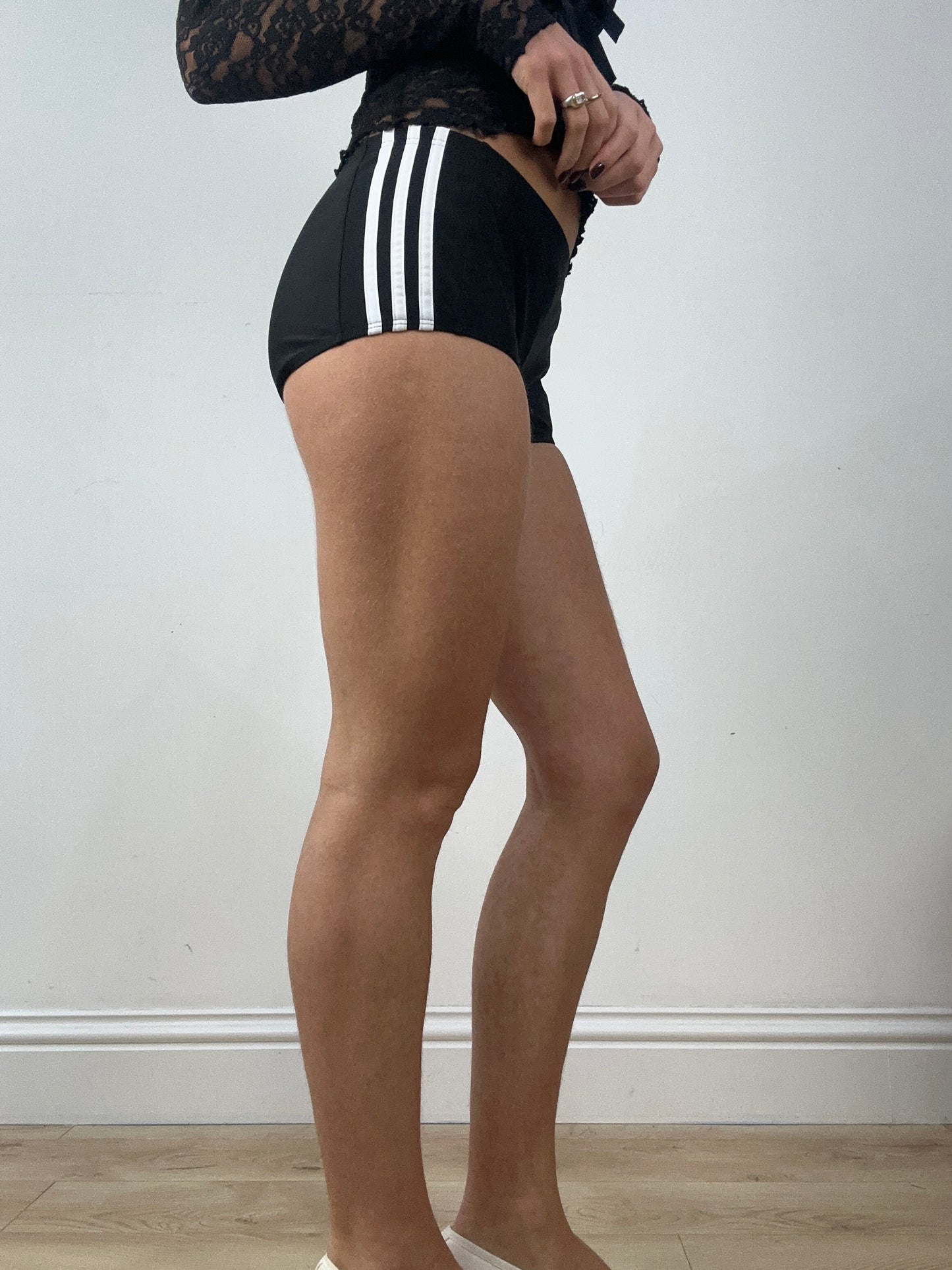 BALLETCORE | extra small black adidas booty shorts