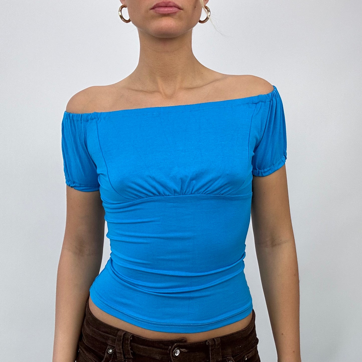 #34 SAMPLE SALE | small blue milkmaid top