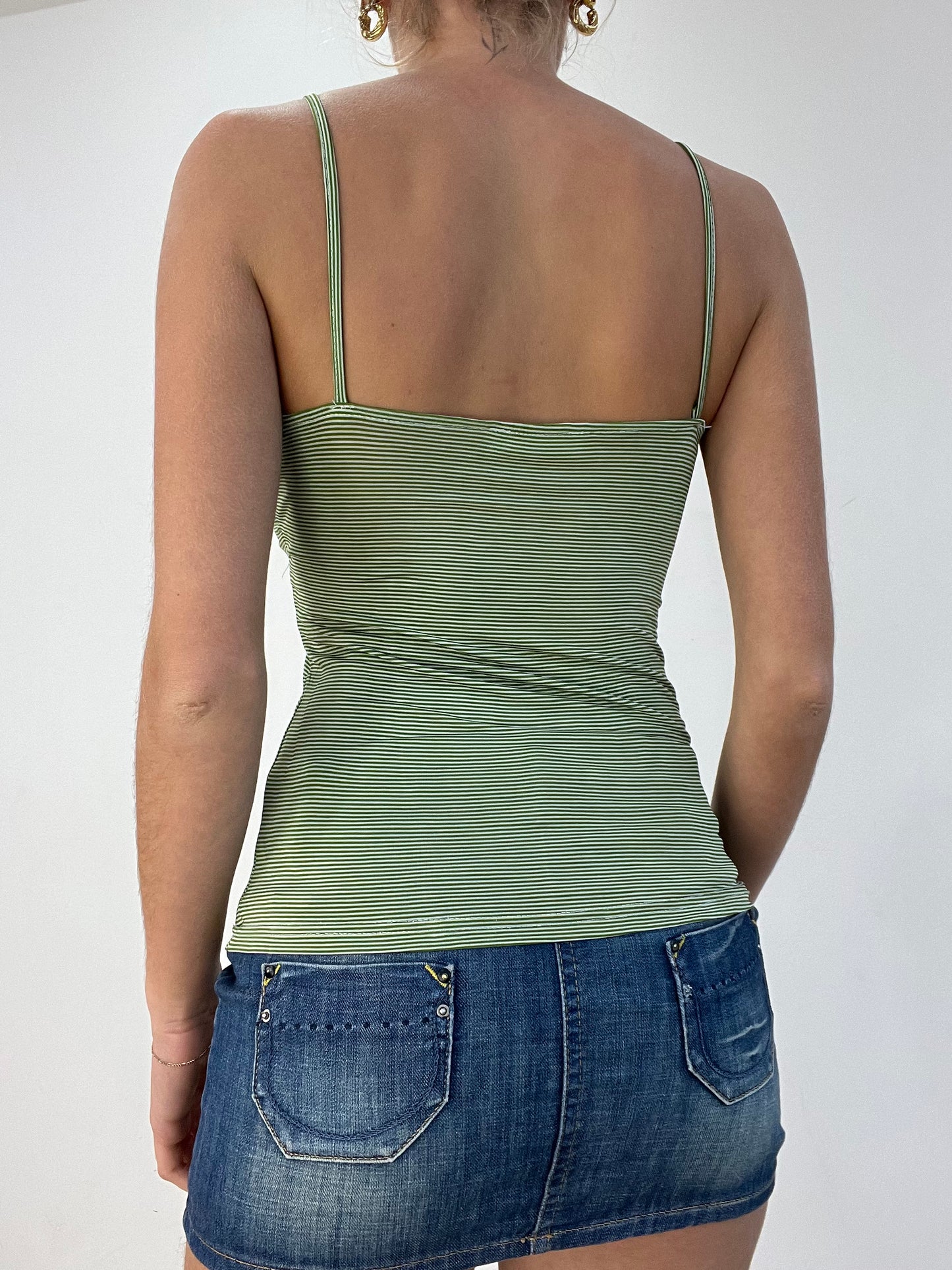 BEST PICKS | small white and green striped cami top