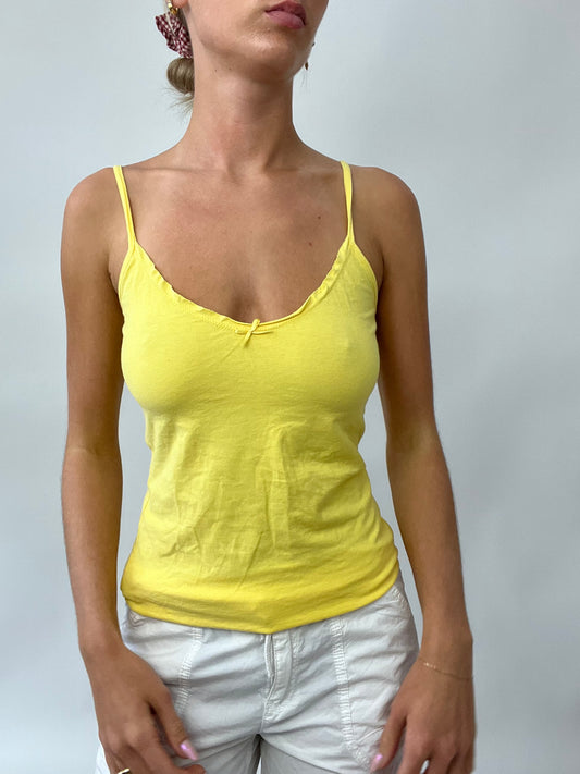 PUB GARDEN DROP | small yellow cami with ribbon detail