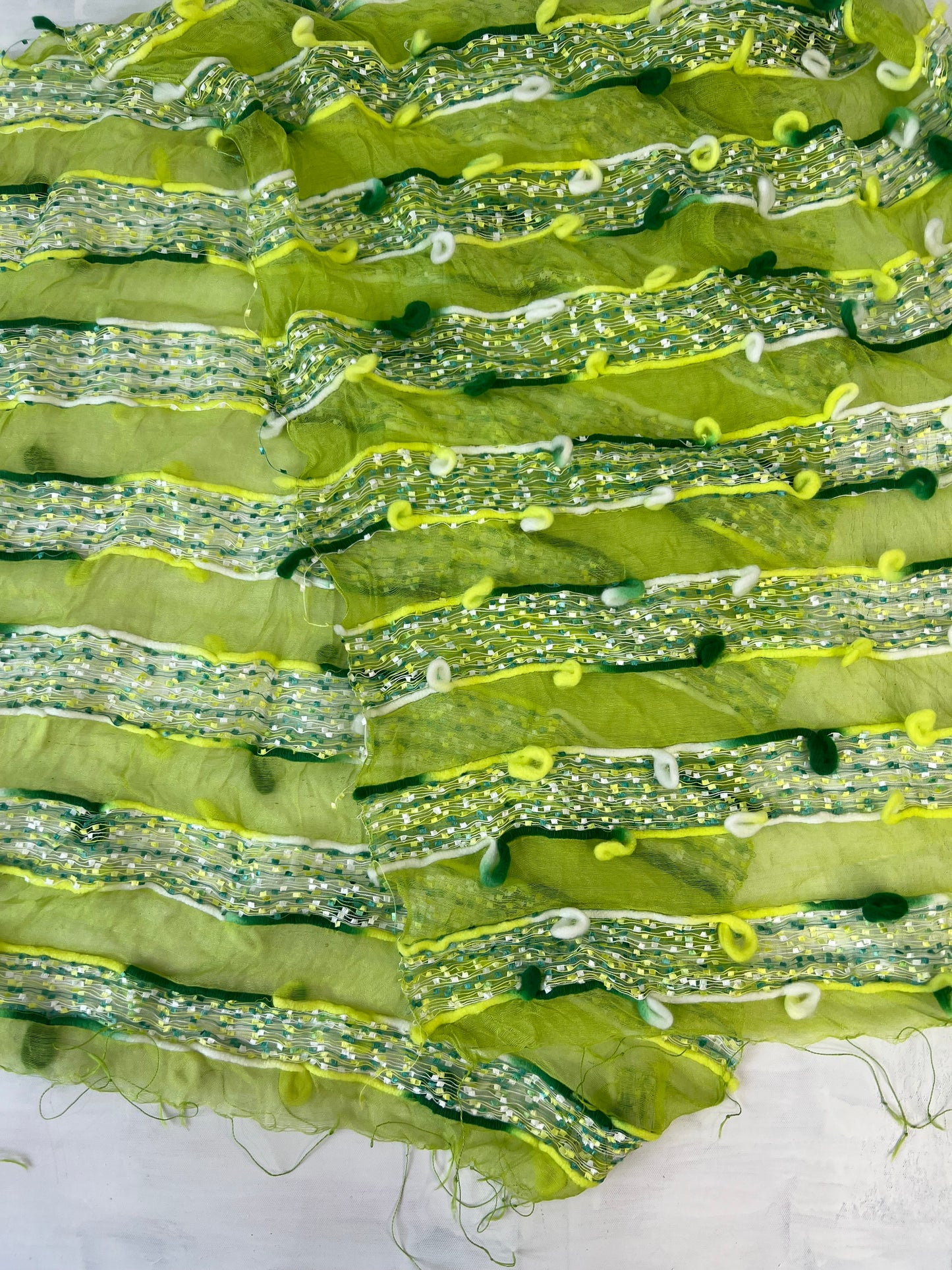 st patrick’s day | green and white knitted scarf