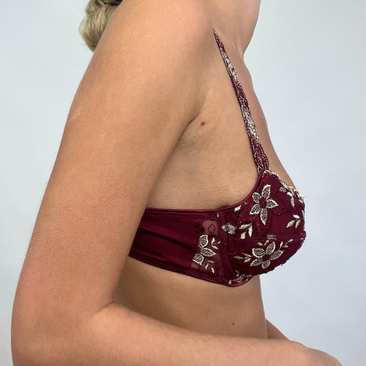 INSTA BADDIE DROP | small purple embroidered padded bra