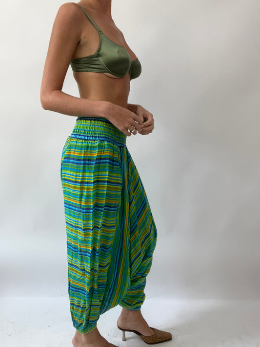 GIRLS TRIP DROP | small green and yellow wide leg pants