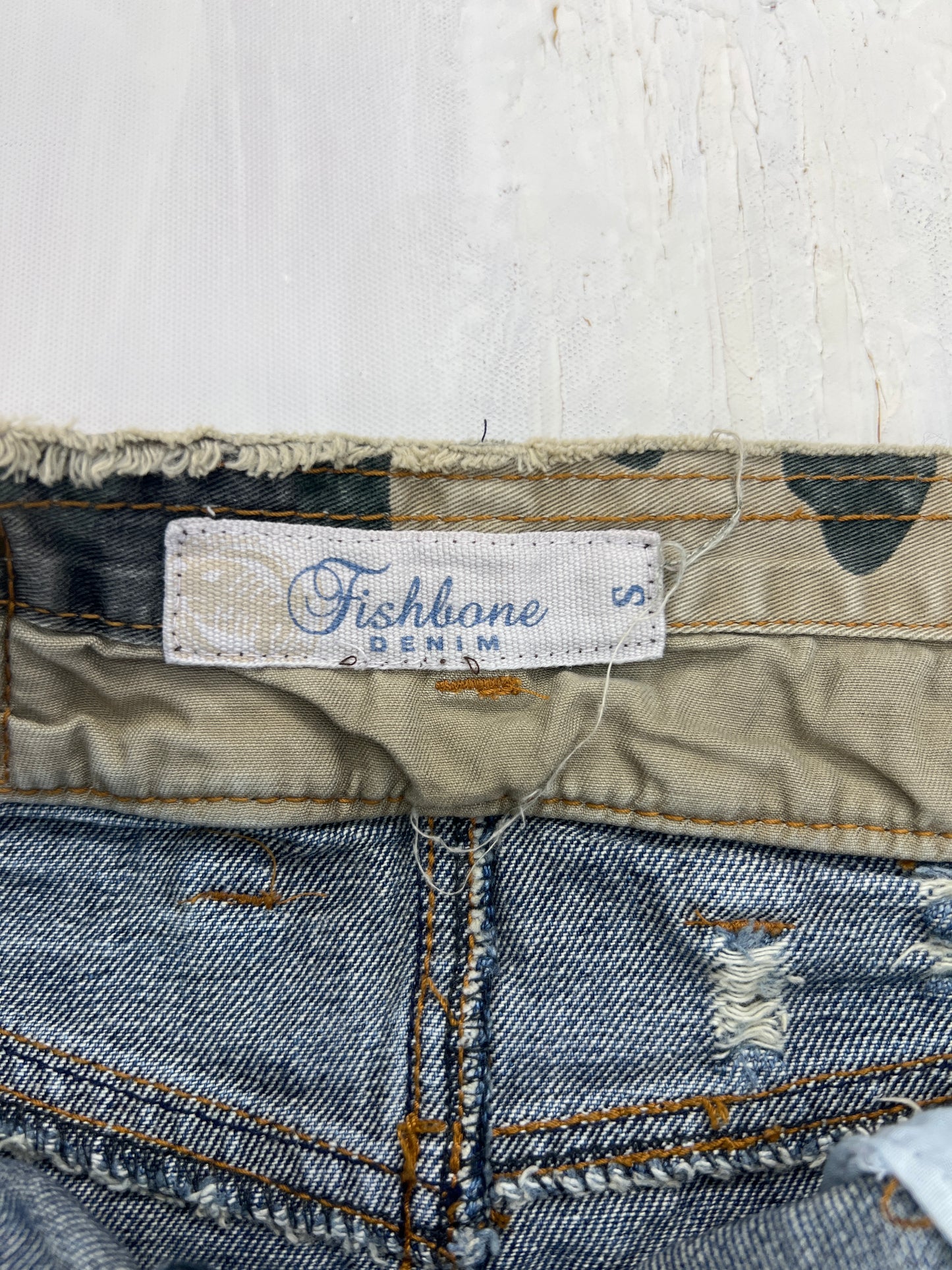 vintage edit eight | small blue denim distressed skirt