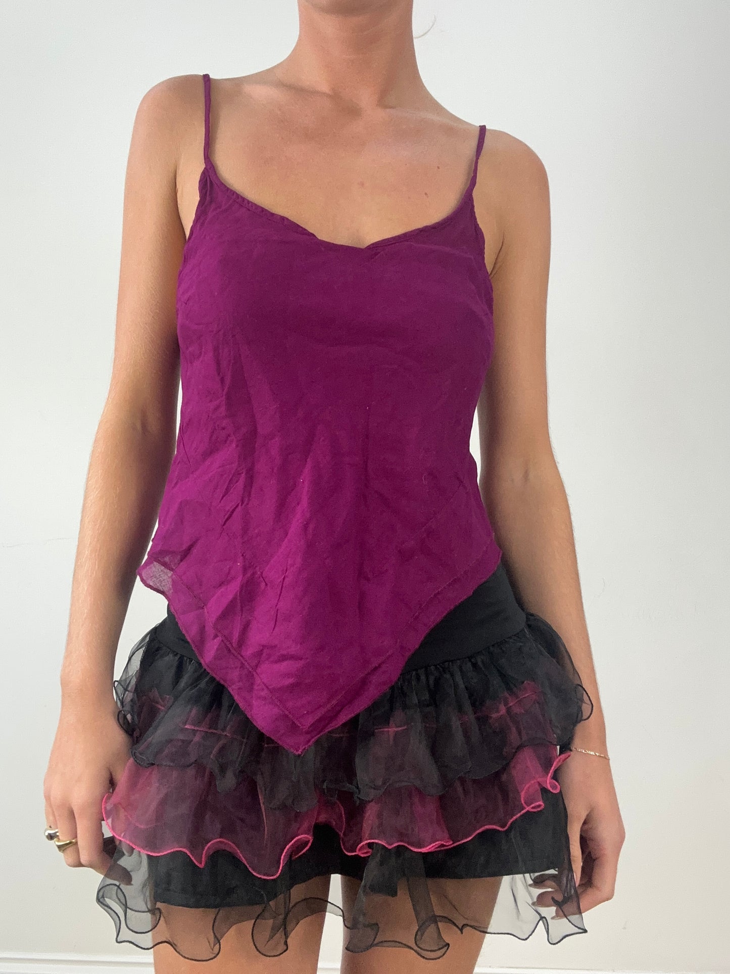 💻HALLOWEEN | small purple linen cami