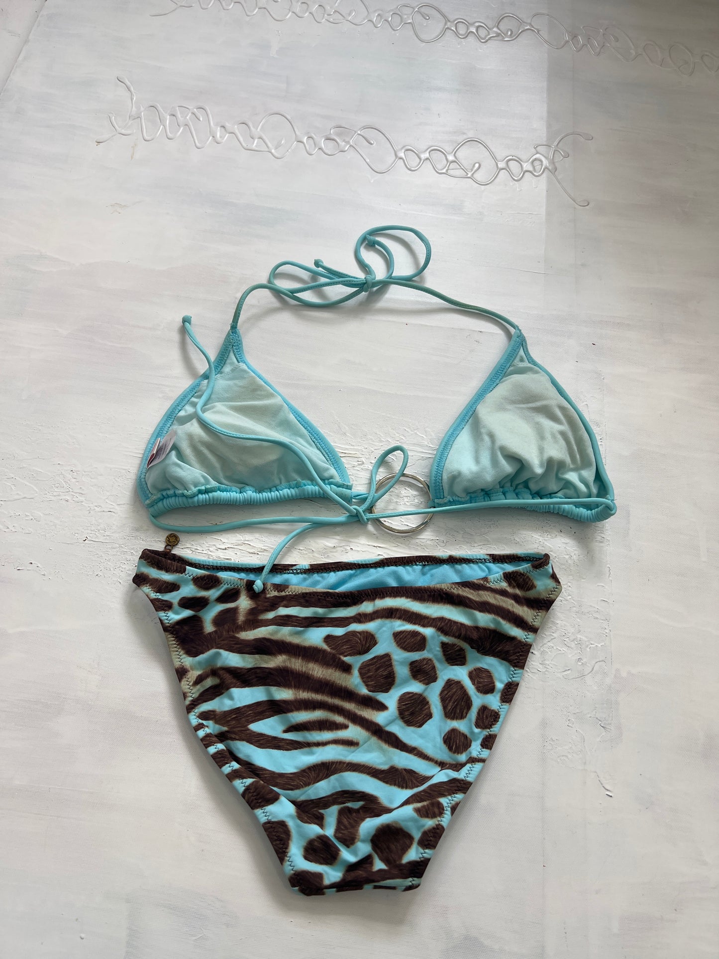 GIRLS TRIP DROP | large blue bikini top with animal print bottoms