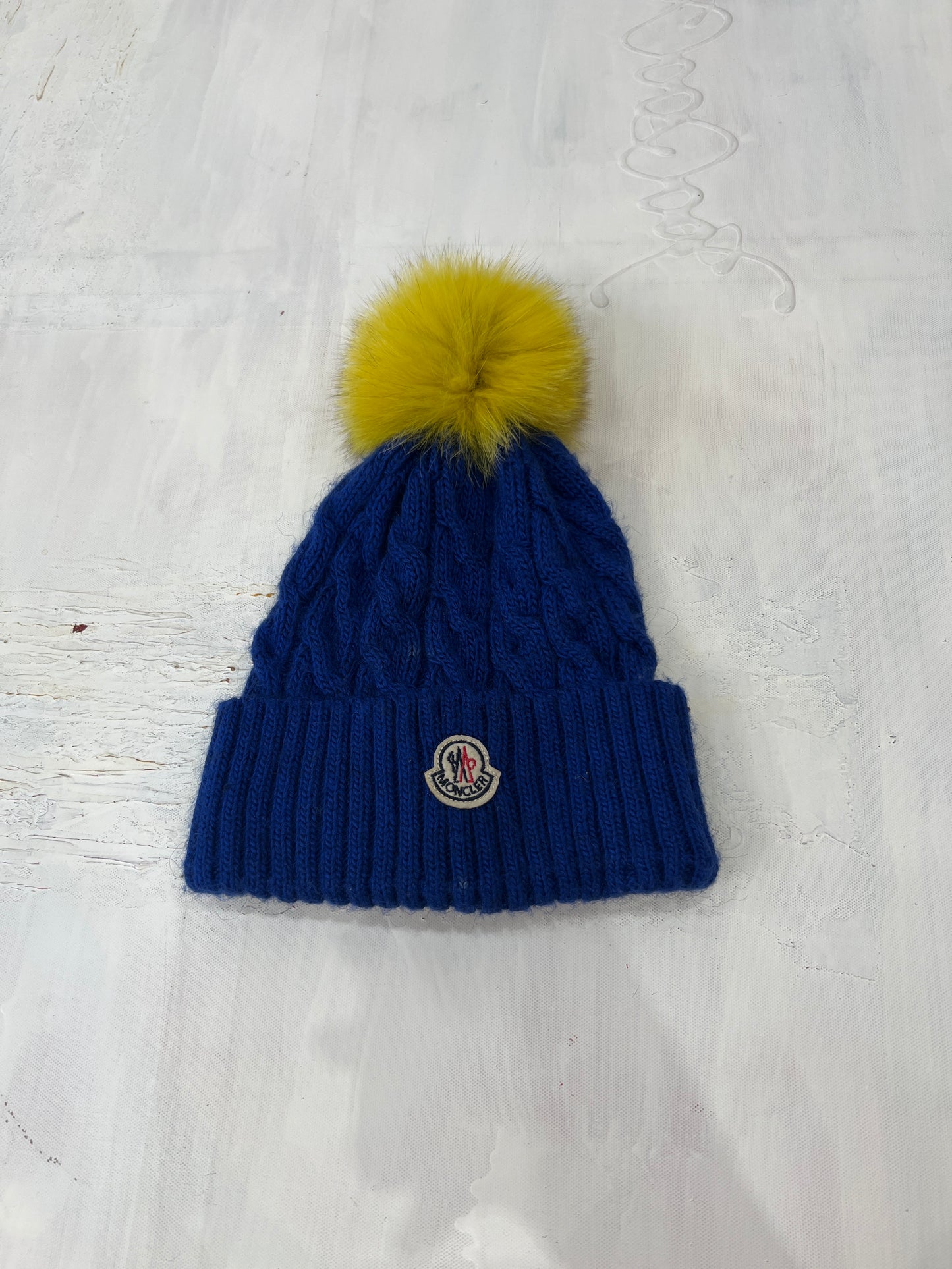 vintage edit seven | blue cable knit moncler beanie