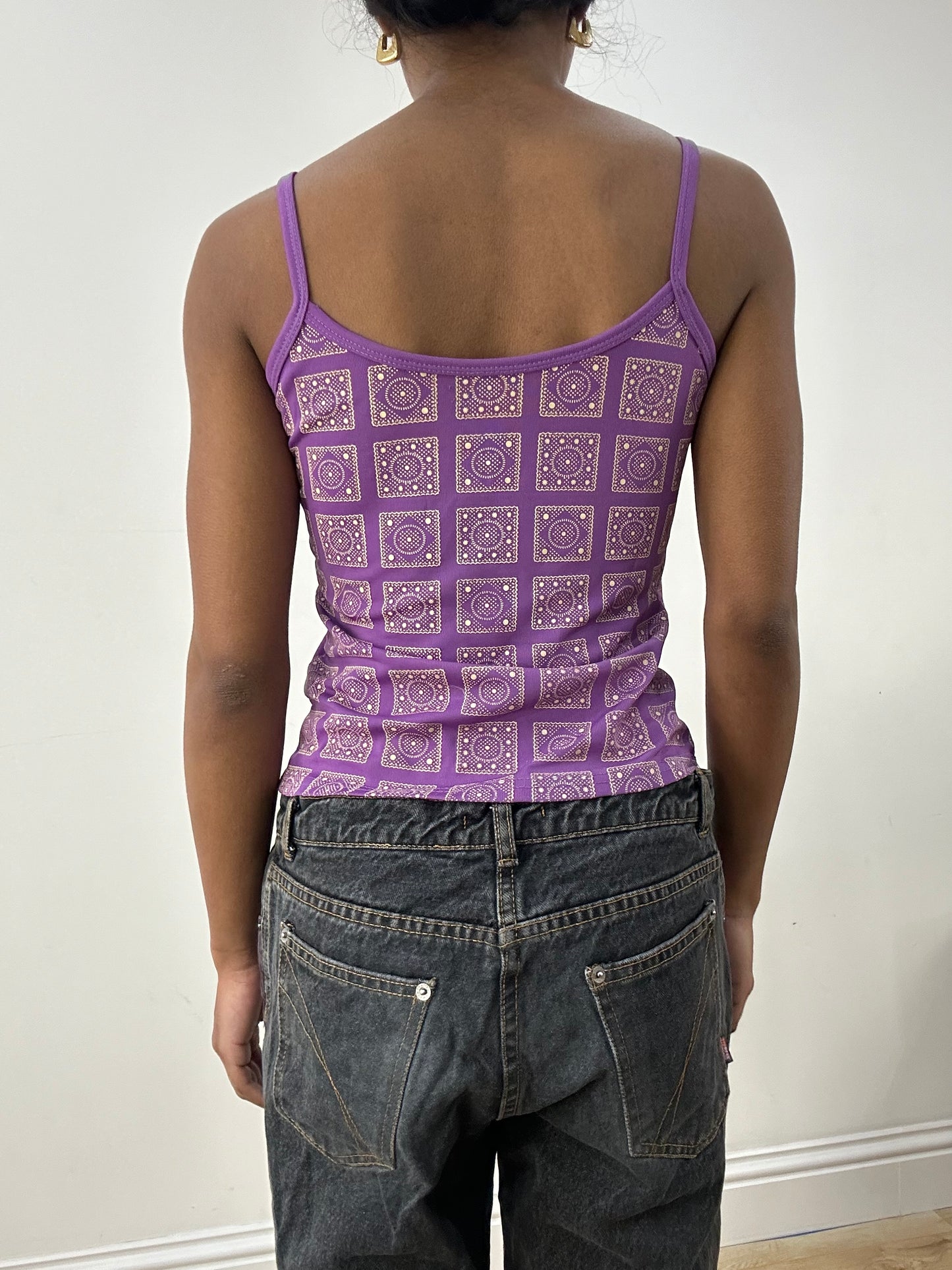 💻 HIPPY CHIC DROP | small purple patterned cami top