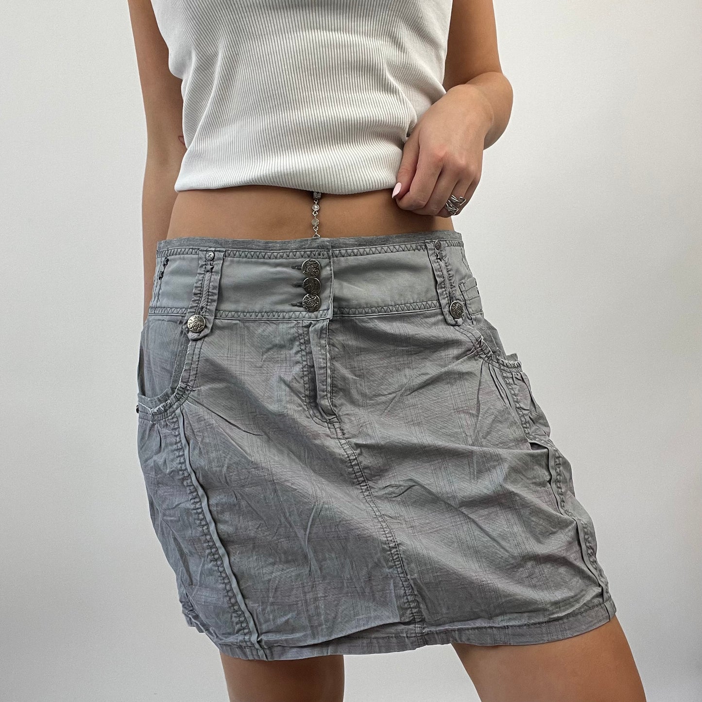 FUTURECORE DROP | medium grey checked mini skirt