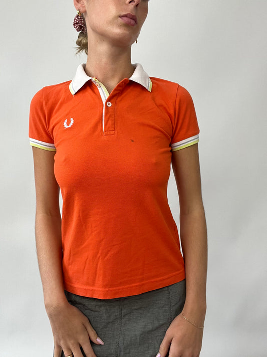 PUB GARDEN DROP | medium orange fred perry polo shirt