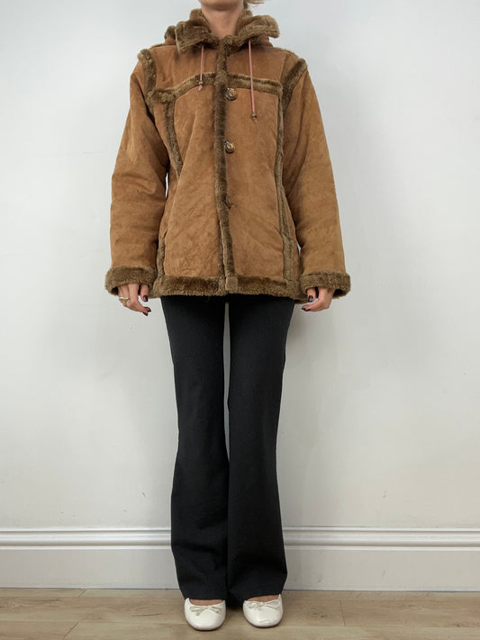 GILMORE GIRLS | medium light brown fur sherpa style jacket