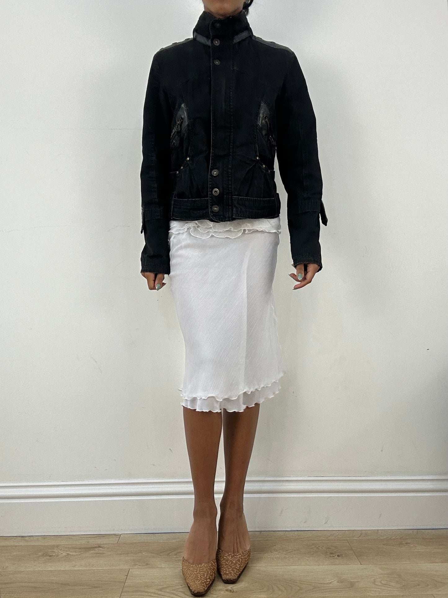 vintage edit: office siren | small black denim jacket