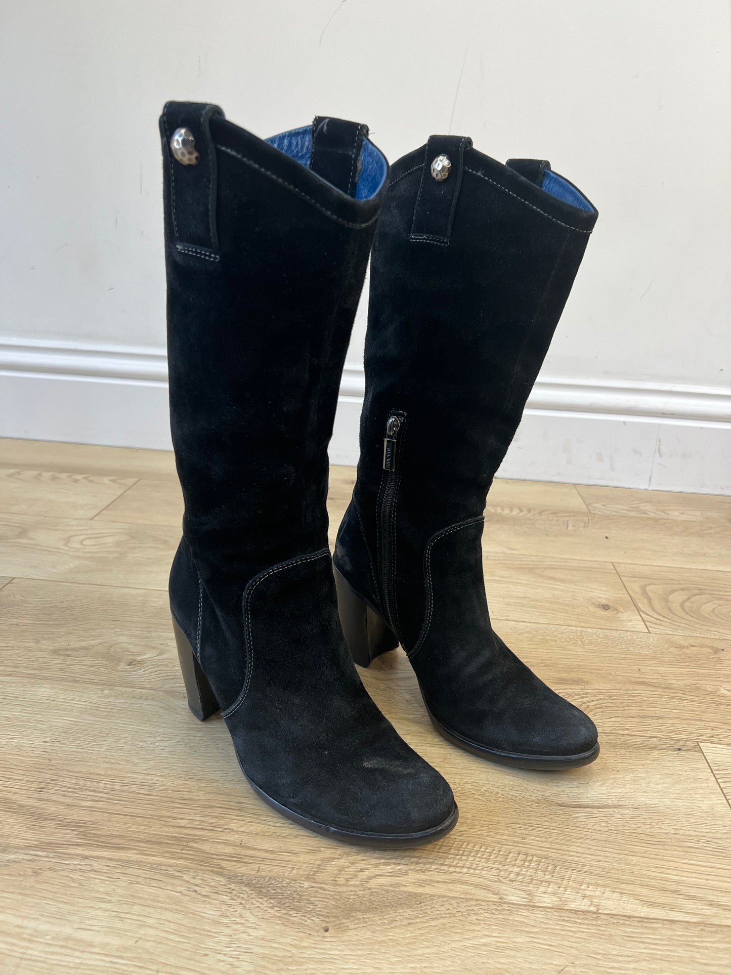 ⭐️vintage edit thirteen | uk 4 black suede cowboy boots