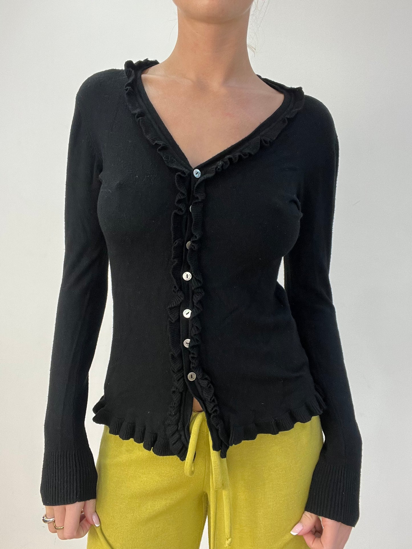 BEST PICKS | medium black ruffle cardigan