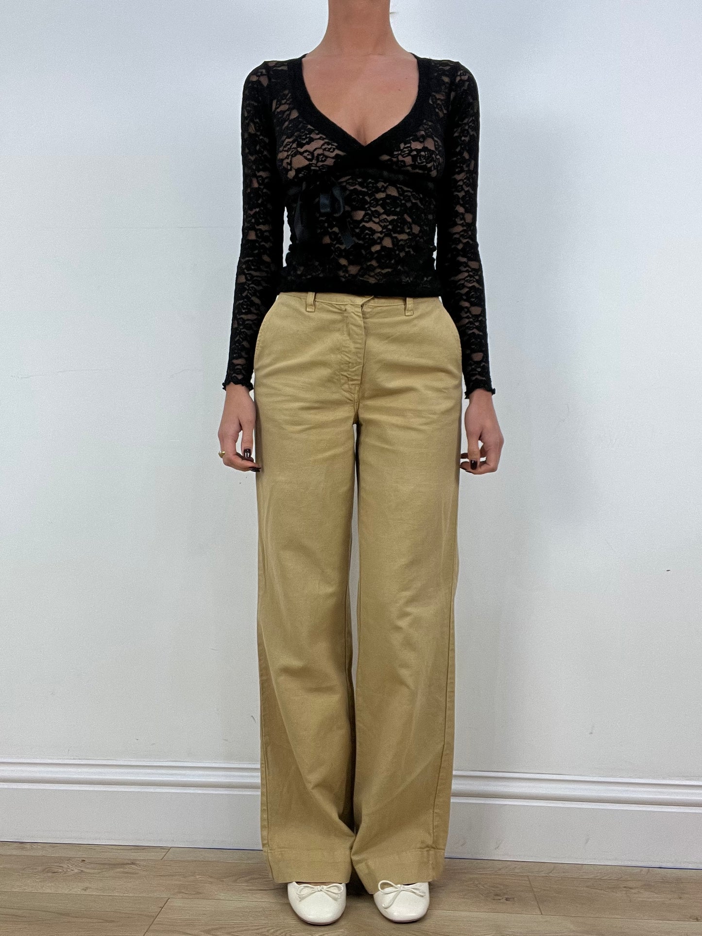 BONFIRE NIGHT | small beige diesel wide leg trousers