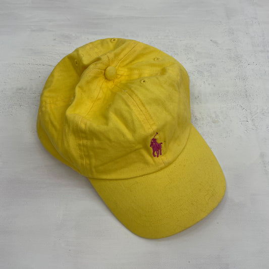 💚 QUIET LUXURY DROP | yellow ralph lauren hat with pink logo