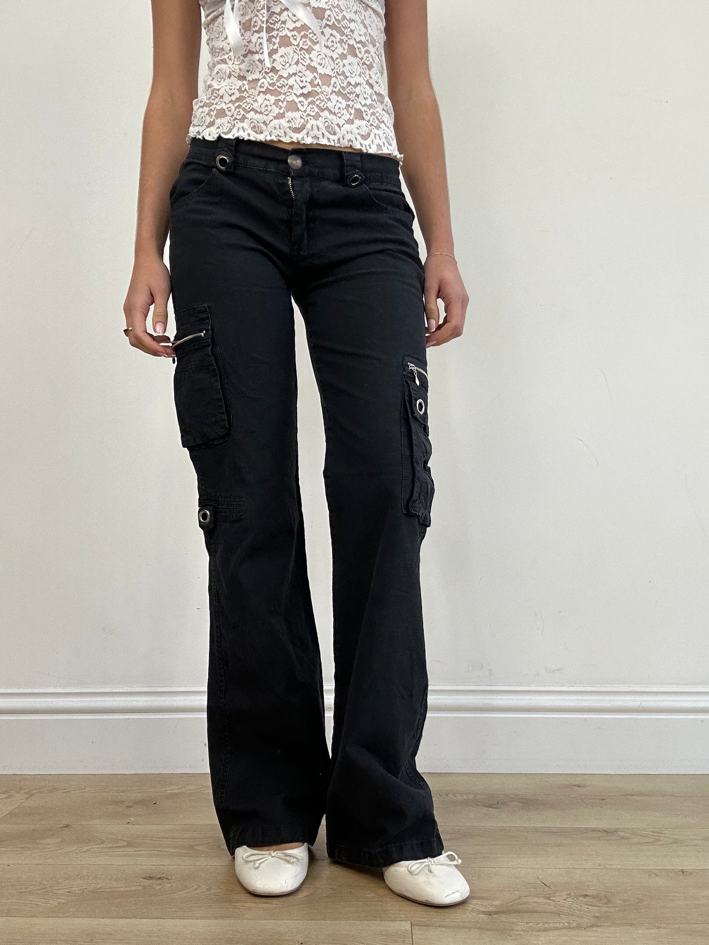 vintage edit three | small black cargo trousers