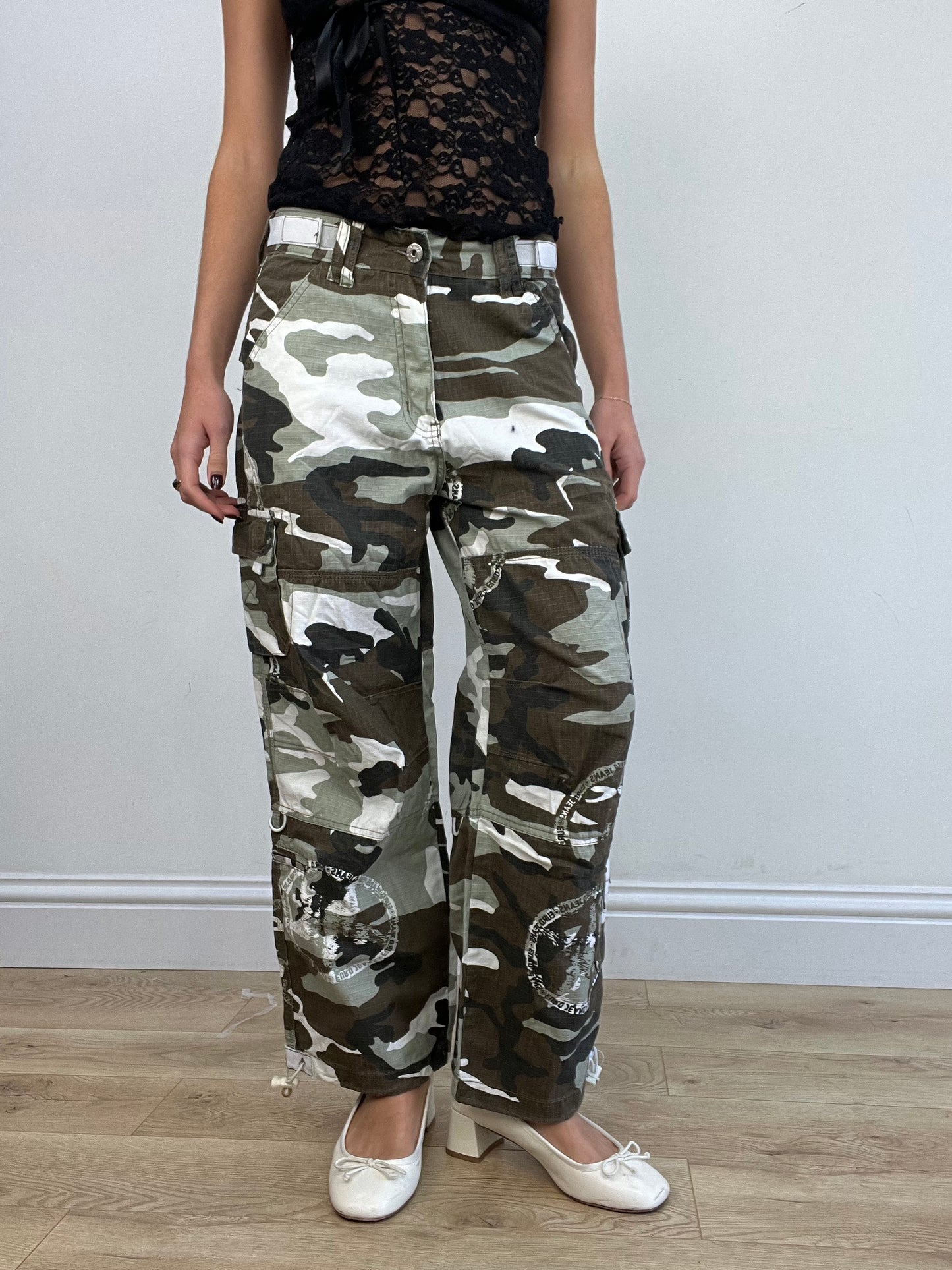 BEST PICKS | green and brown camo print trousers