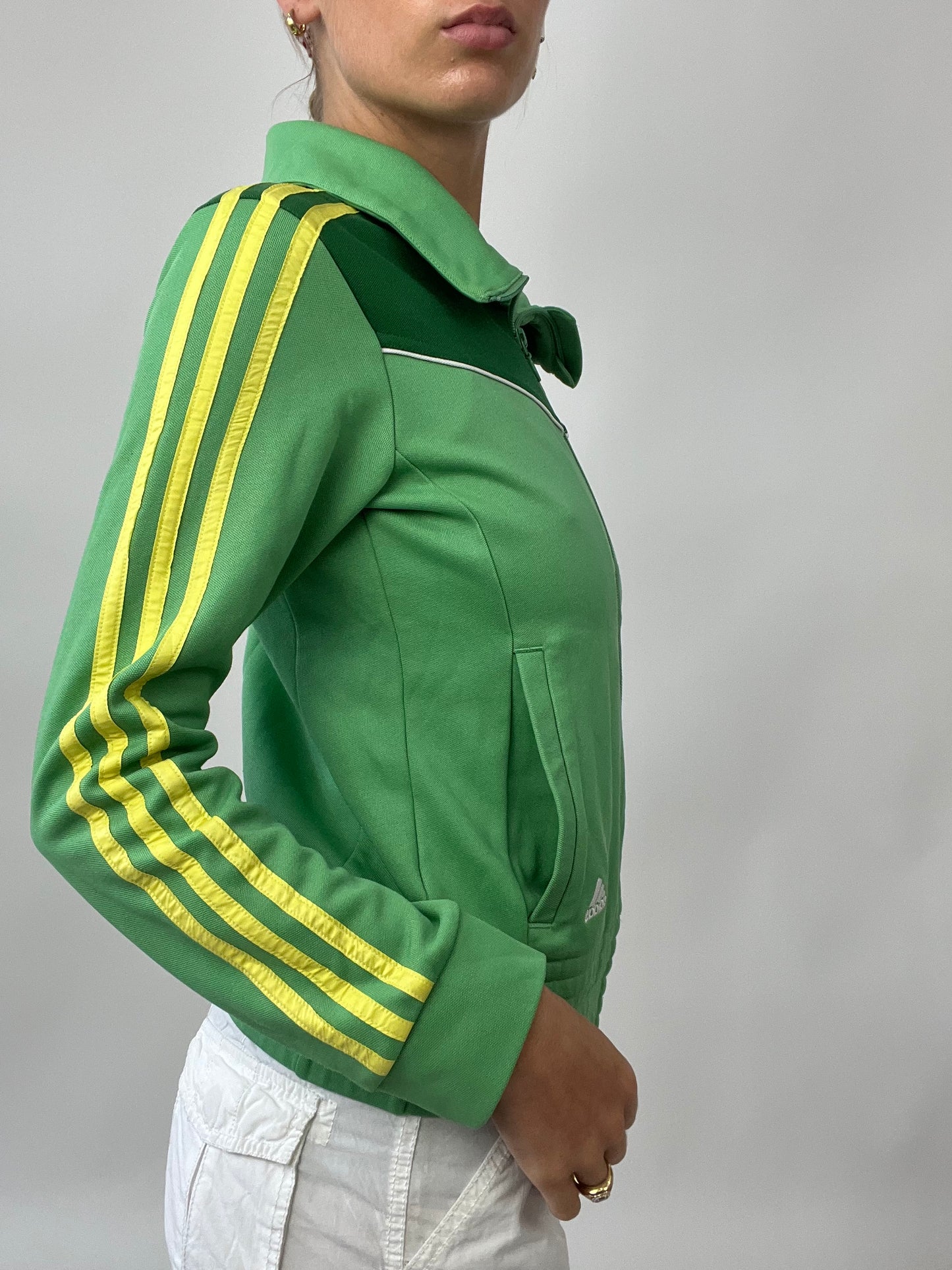 PUB GARDEN DROP | small green and yellow vintage adidas zip up