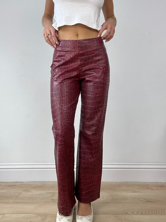 BUFFY THE VAMPIRE SLAYER | small red snakeskin print trousers