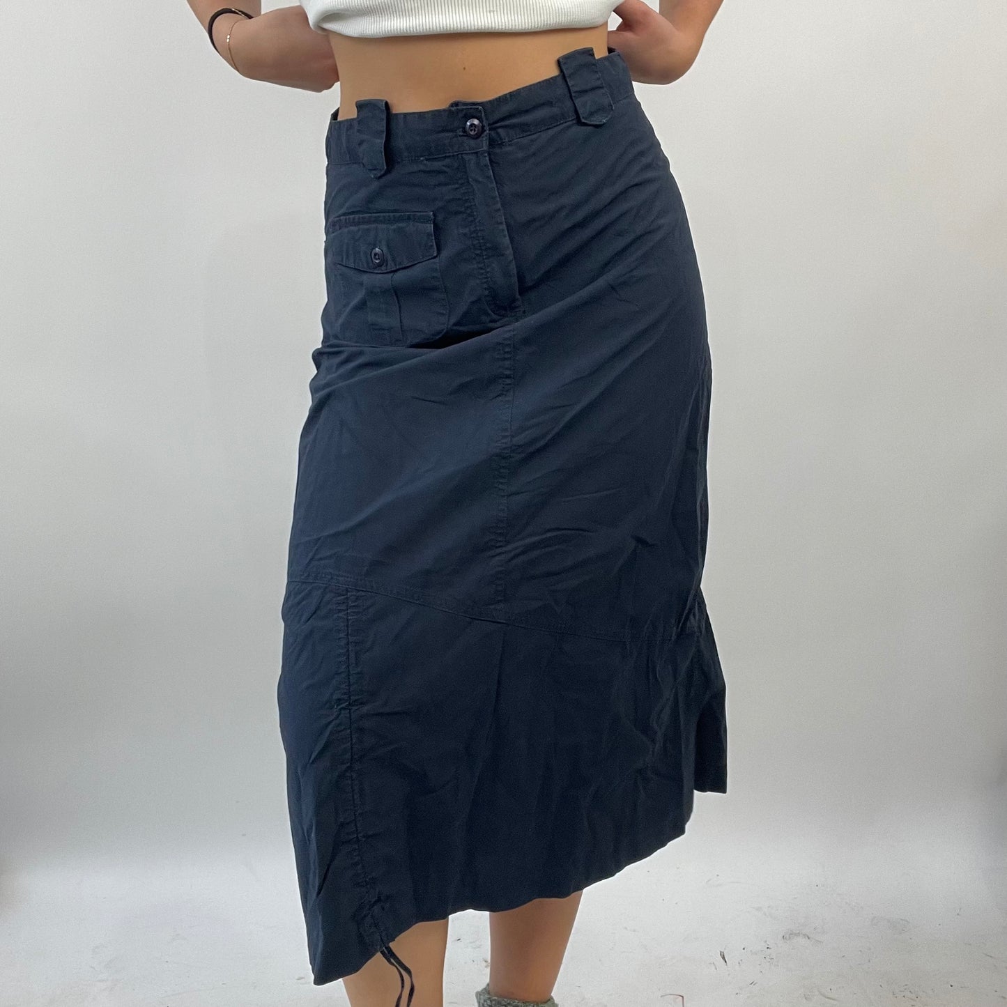 FUTURECORE DROP | small navy cargo midi skirt