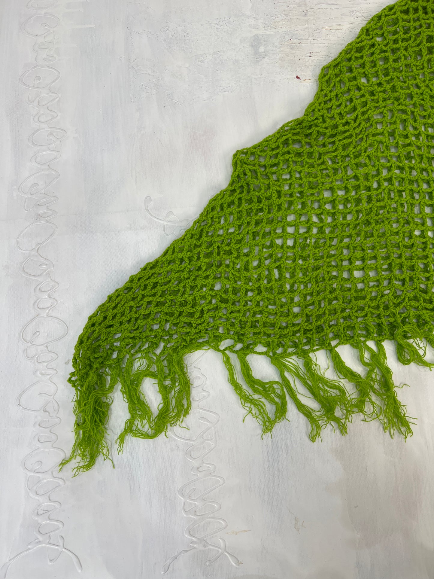 vintage edit four | green crochet poncho