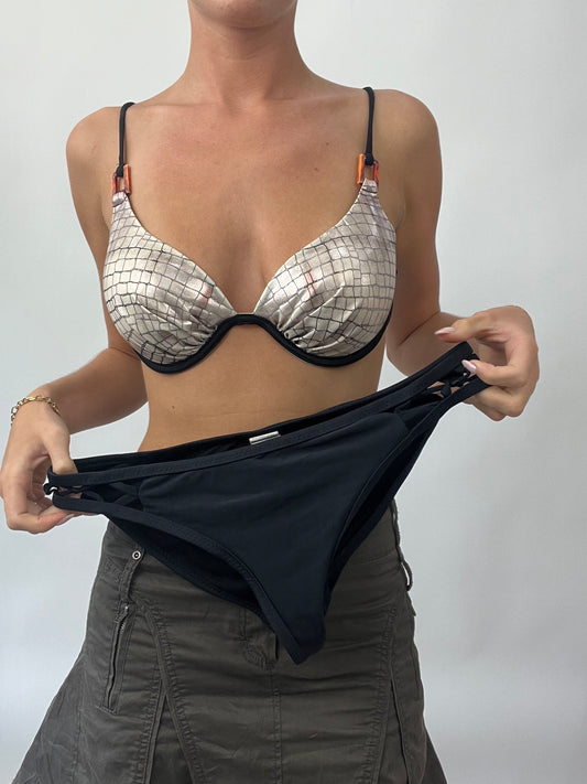 BRAT GIRL SUMMER DROP | large silver and black snakeskin bikini