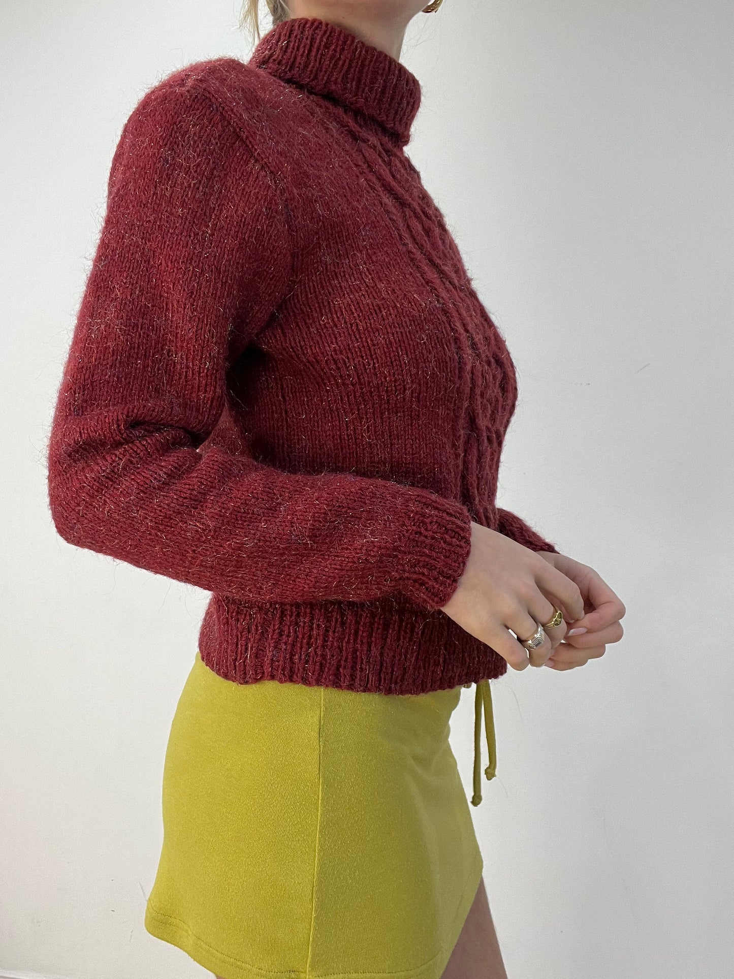 BEST PICKS | medium red knitted roll neck jumper