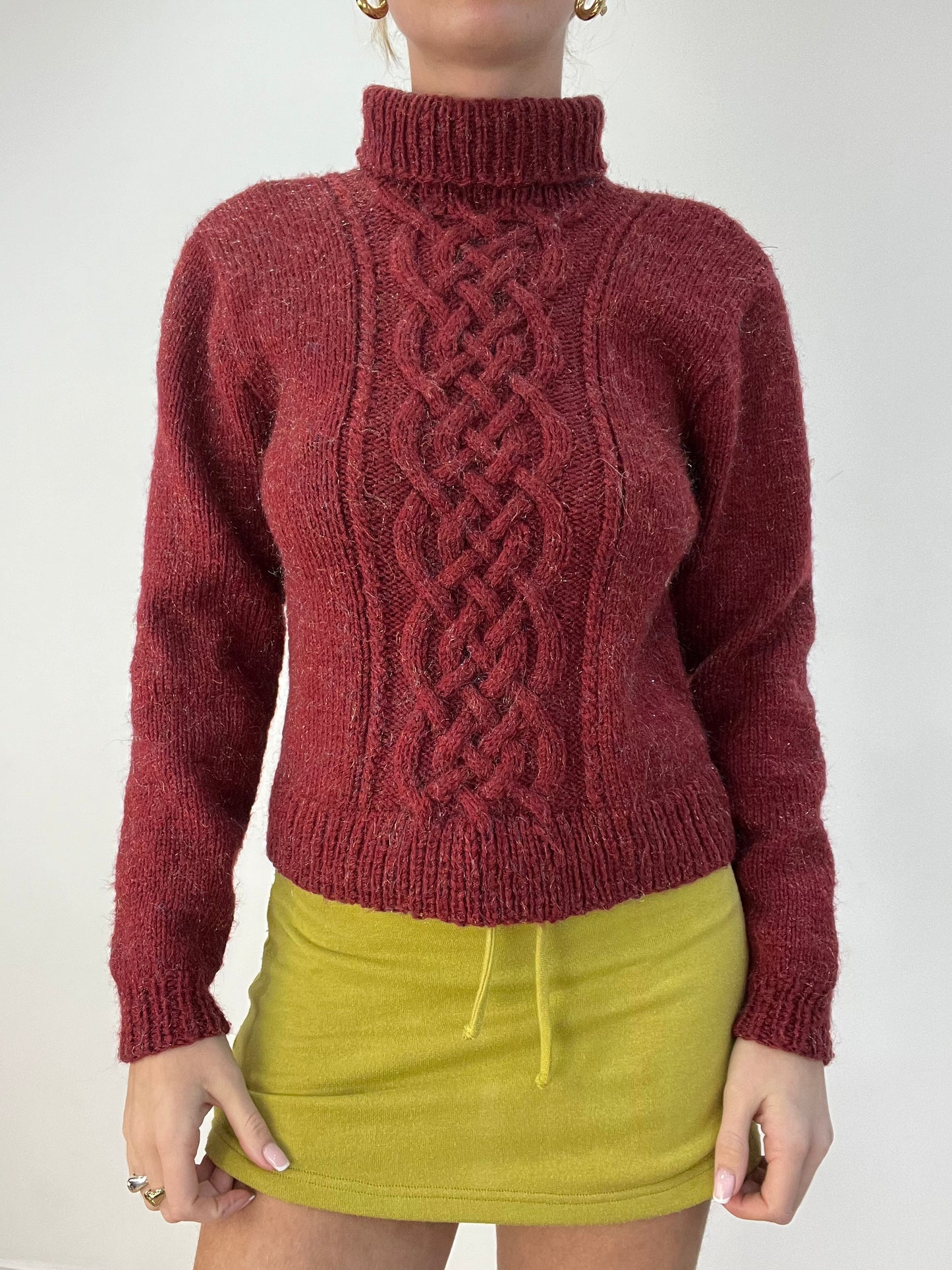 BEST PICKS | medium red knitted roll neck jumper