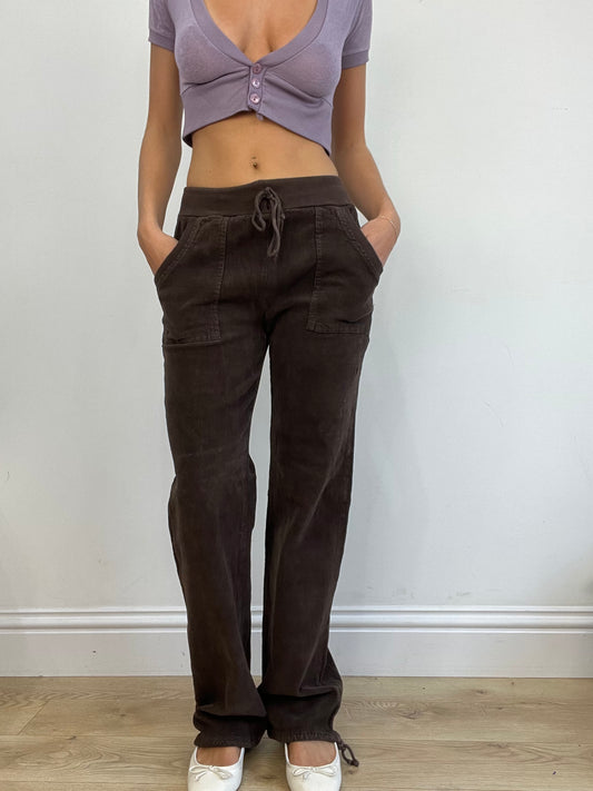 💚 COSY CLASSICS | medium brown corduroy high waisted trousers