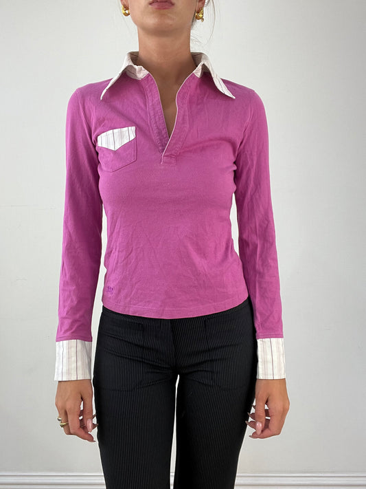 OFFICE GIRLIE | extra small pink collared top