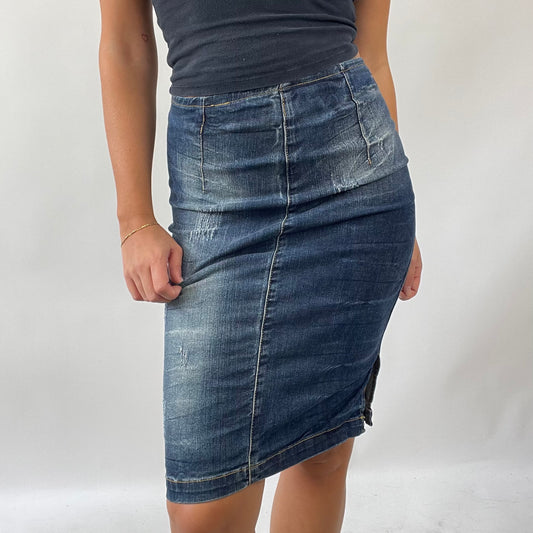 FRESHERS FITS DROP | small dark denim midi skirt