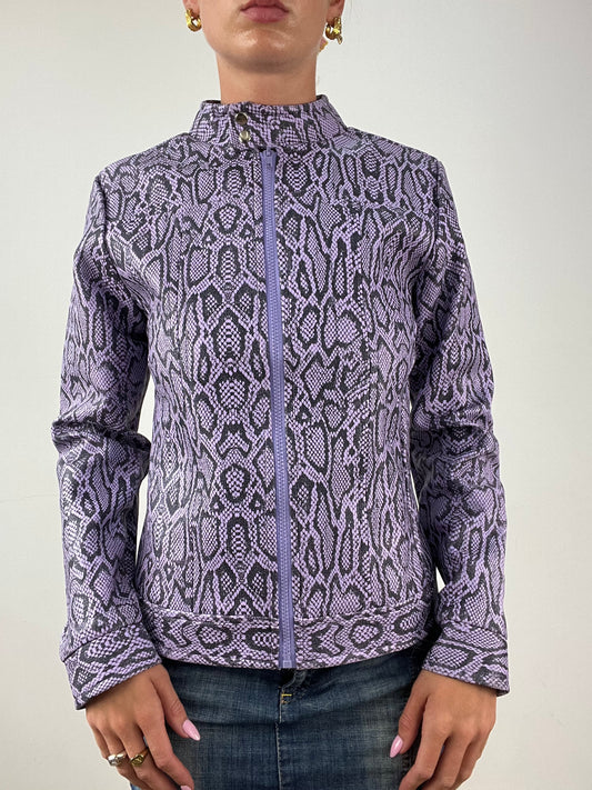 BEST PICKS | medium purple faux leather snakeskin print jacket