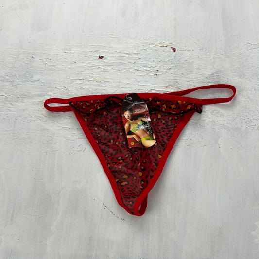 COACHELLA DROP | small red and black leopard print thong