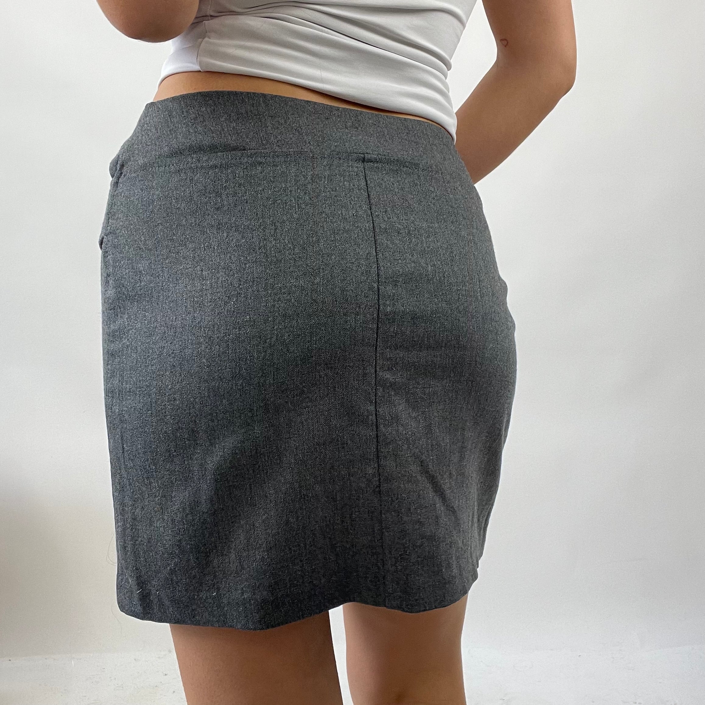 Grey pencil 2025 skirt 90s