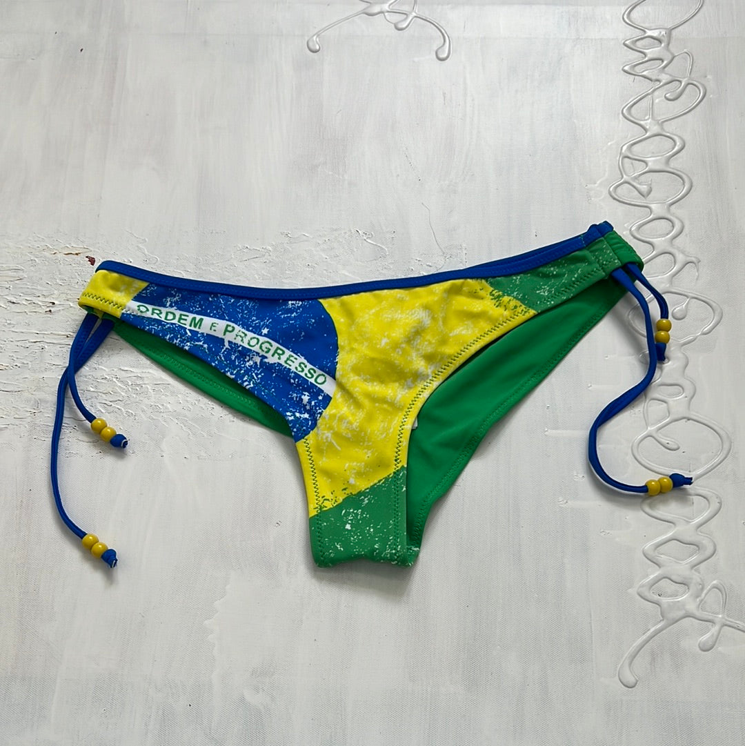 ‼️EUROS DROP | green and yellow brazil ruched bikini bottoms