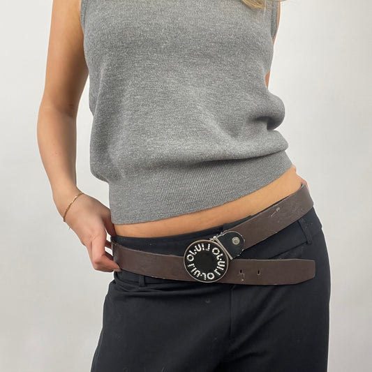 QUIET LUXURY DROP | brown liu jo belt with diamanté buckle detail