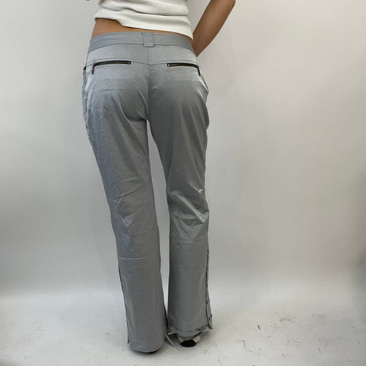 💚 FUTURECORE DROP | medium grey silky cargo trousers with button up sides