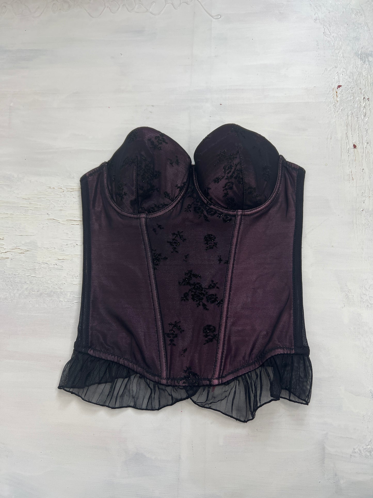 💻 PUB GARDEN DROP | small purple corset with sheer overlay