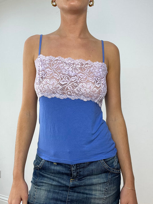 BALLETCORE | medium blue lace cami