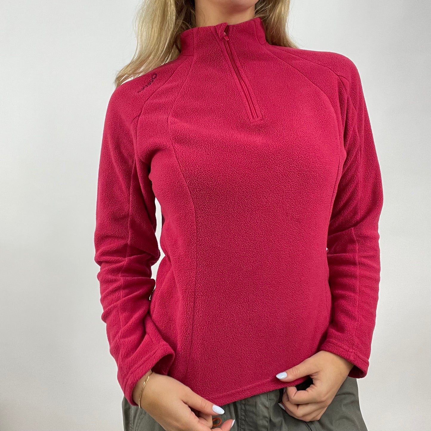 GORPCORE DROP | small pink/red fleece quarter zip jumper