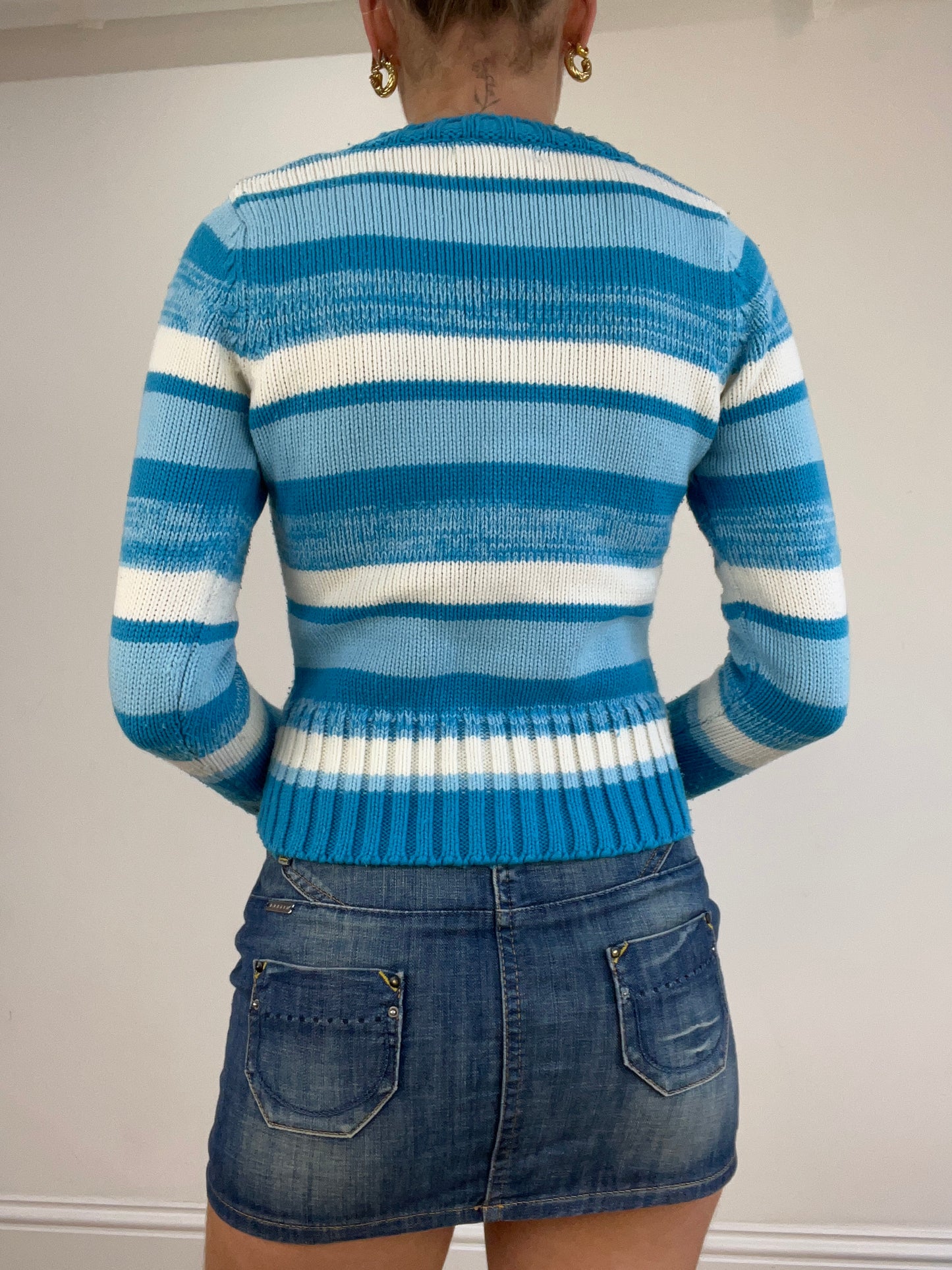 vintage edit four | small white and blue striped jumper