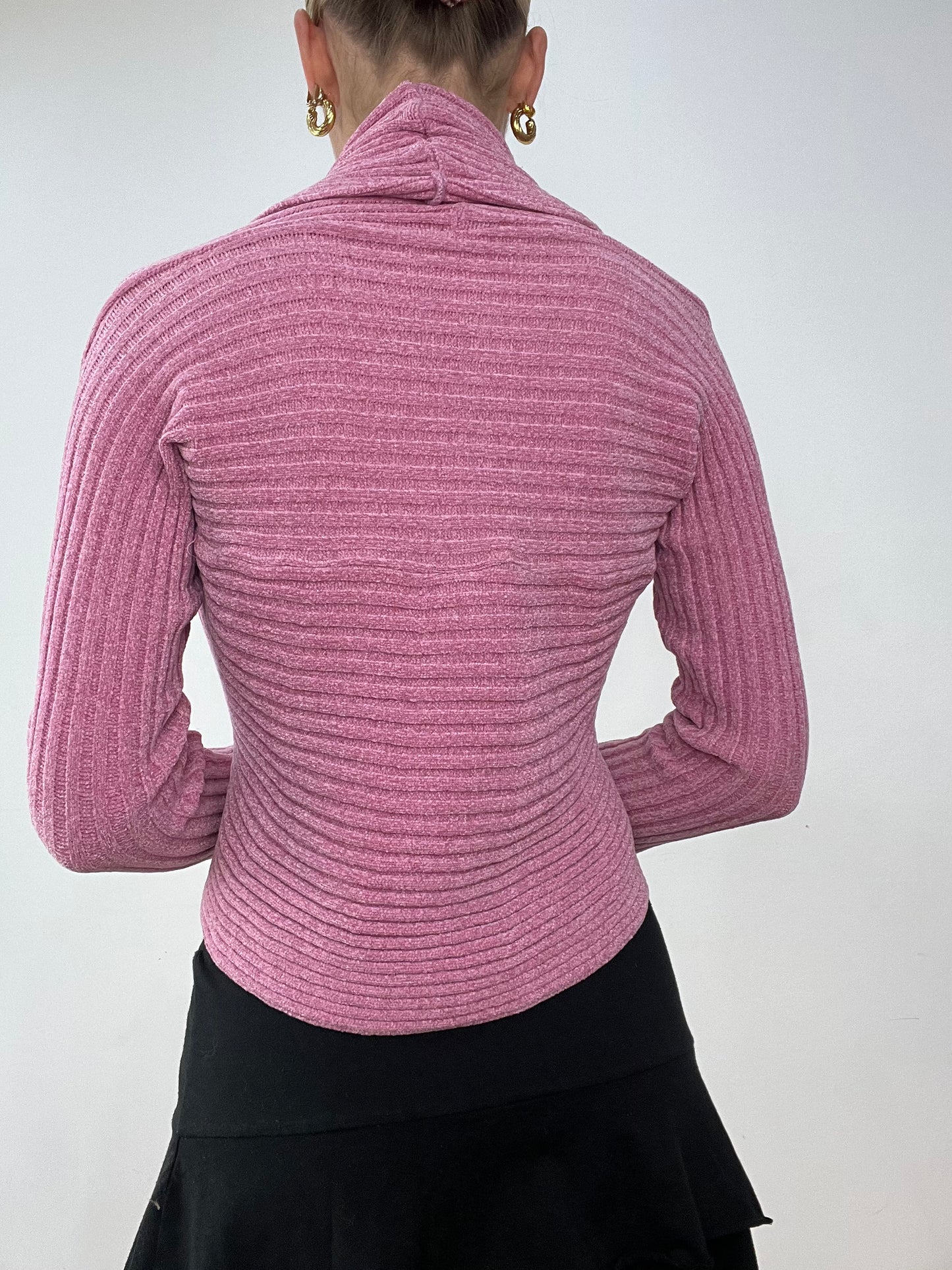 💻 BALLETCORE | small pink ribbed knitted cardigan