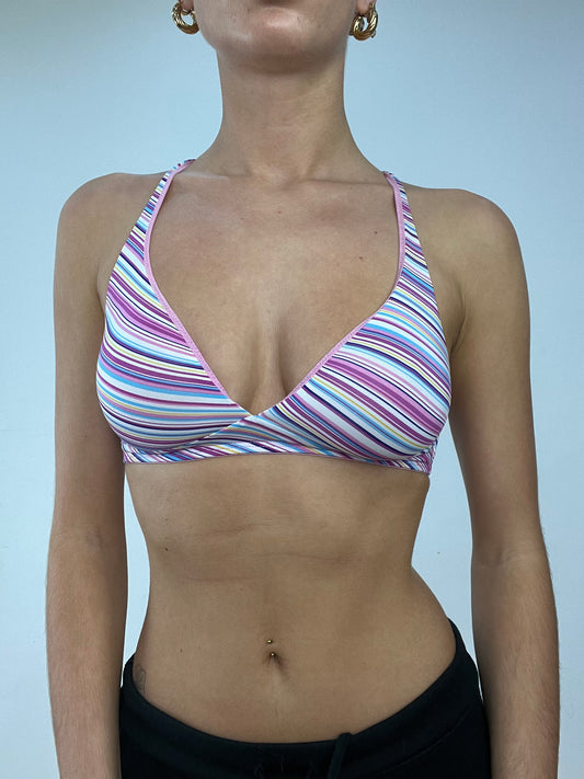 💻BALLETCORE | medium pink and blue striped bra