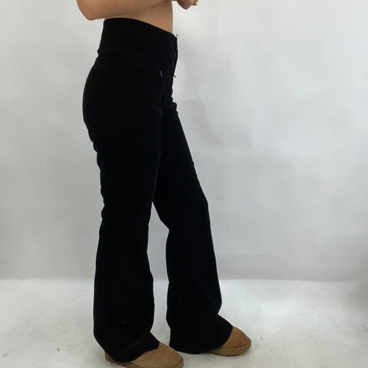 CARRIE BRADSHAW DROP | medium black velour flared trousers