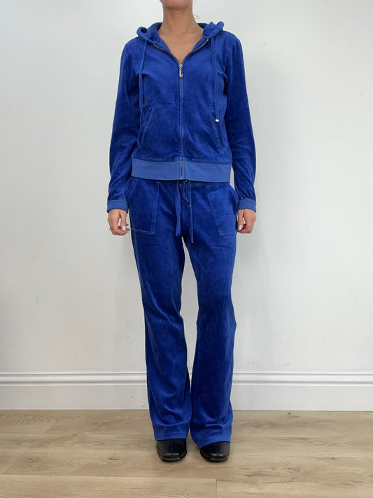 vintage edit five | large royal blue velour juicy couture tracksuit set