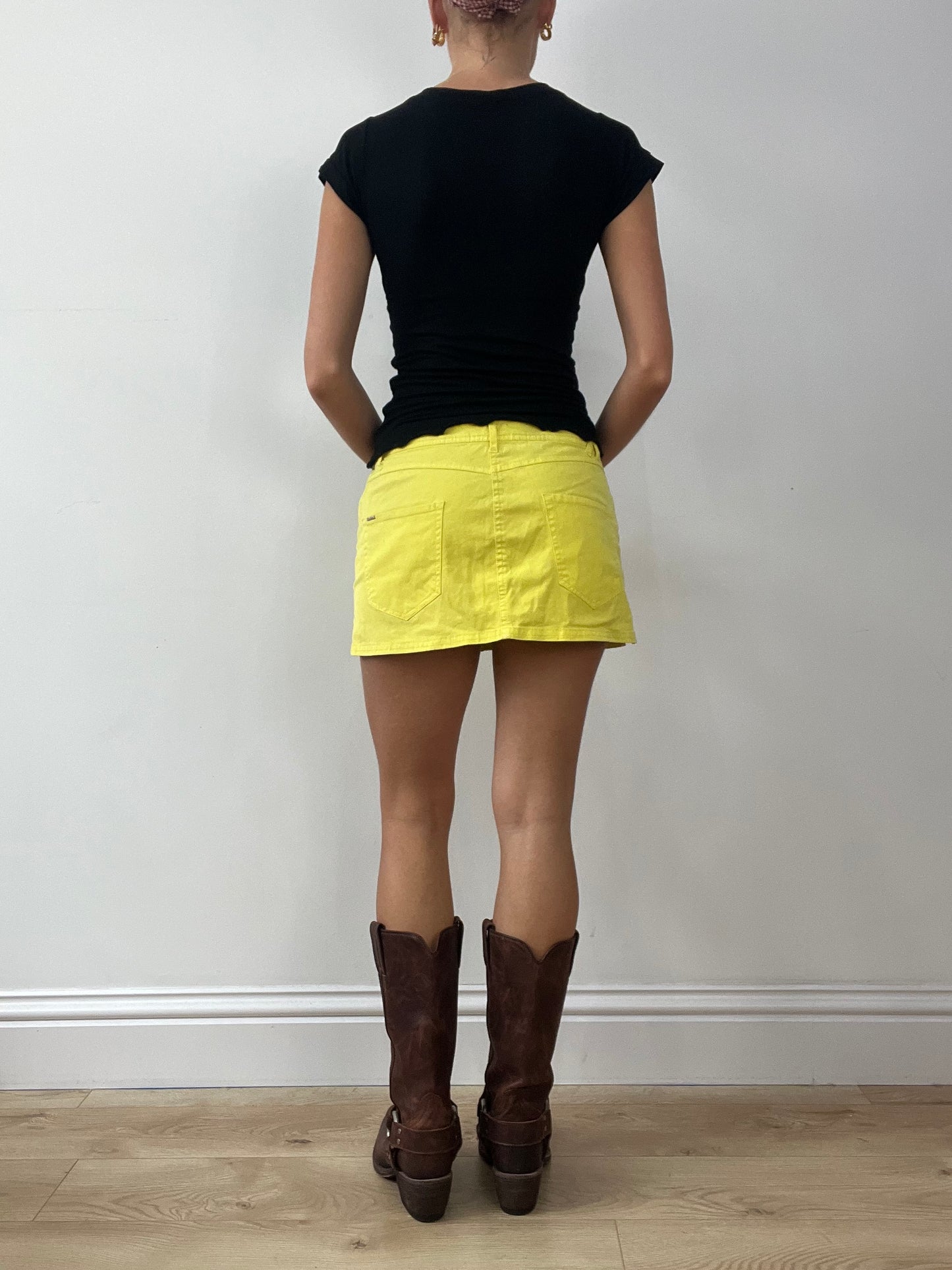 GIRLBAND DROP | small yellow denim skirt